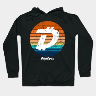 Digibyte Cryptocurrency DeFi Crypto Vintage Sunset Hoodie